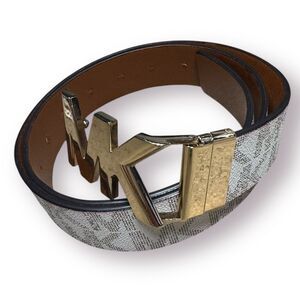 Michael Kors Women's‎ Medium 42" Belt Signature Logo Reversible MK 554517 Ivory
